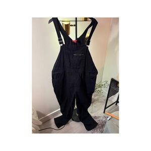 Venezia overalls 22/24 plus size black denim basics layering breathable cute euc